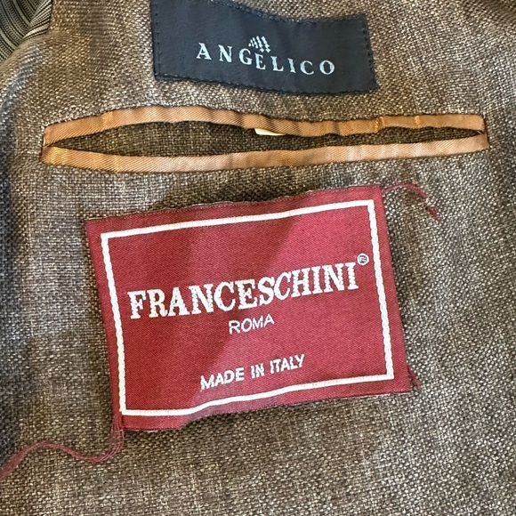 Angelico Franceschini 100% Linen Distressed Gray Blazer Sz 40R or M - Picture 15 of 16